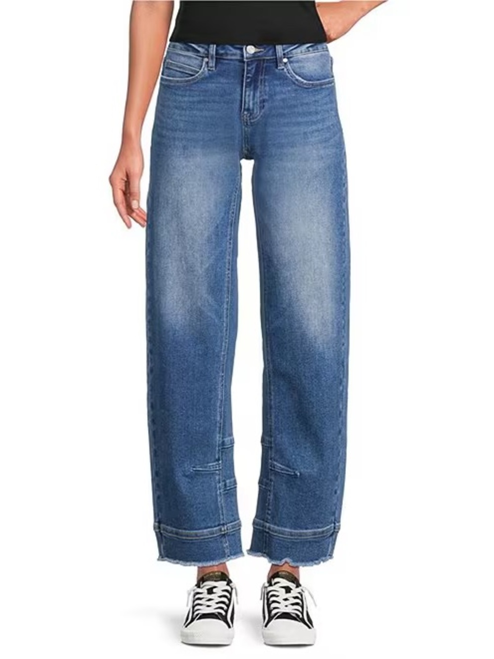 Cropped Wide-Leg Women's Jeans - Blue
